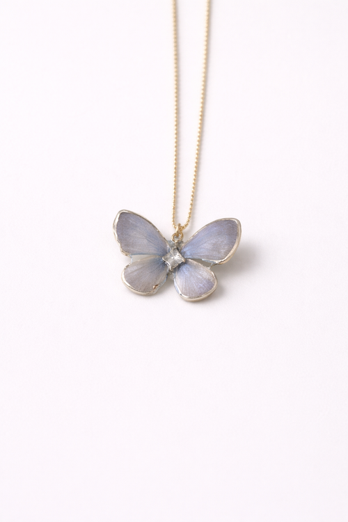 real butterfly necklace blue haze handmade jewelry australia