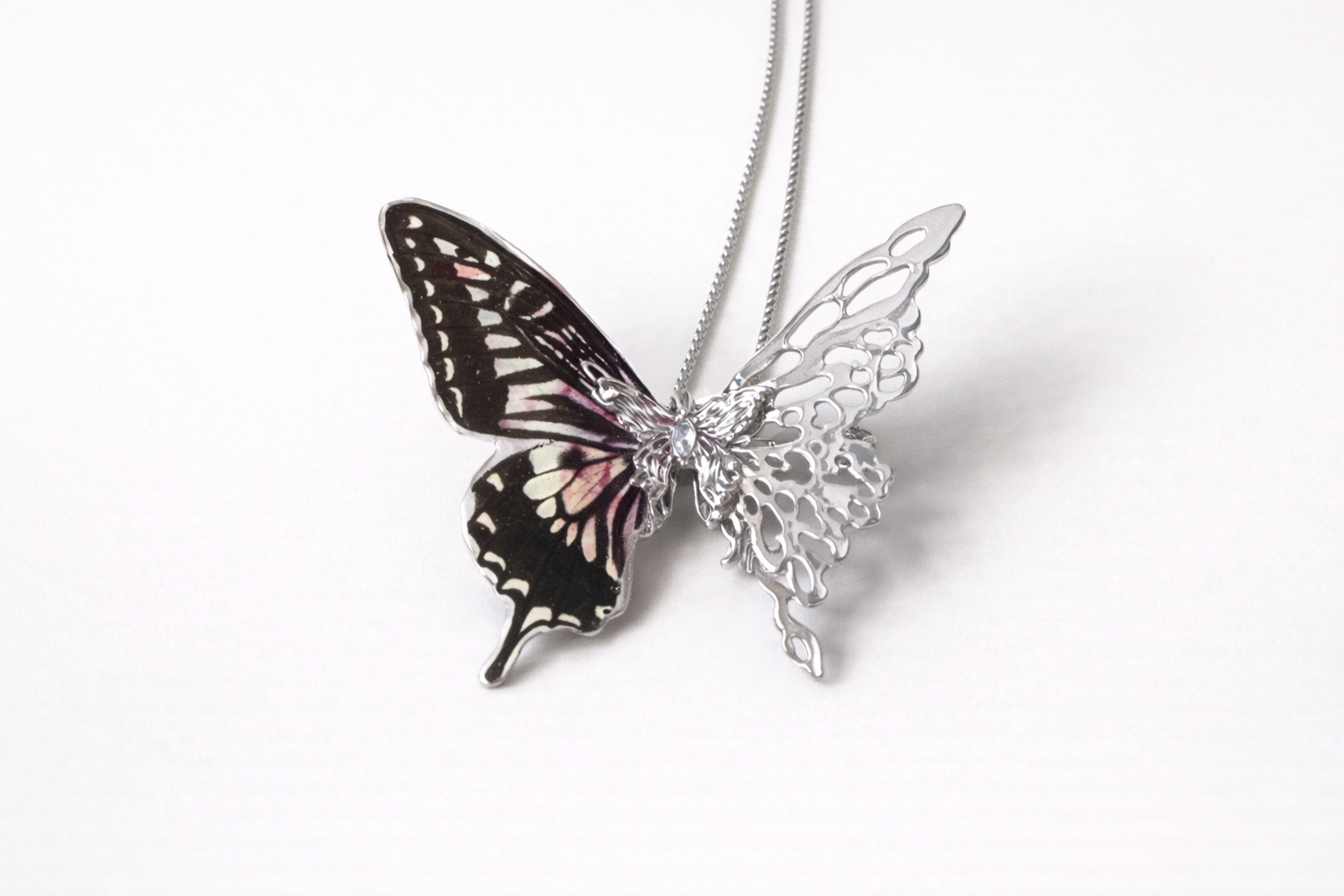 real butterfly necklace half light handmade jewelry australia