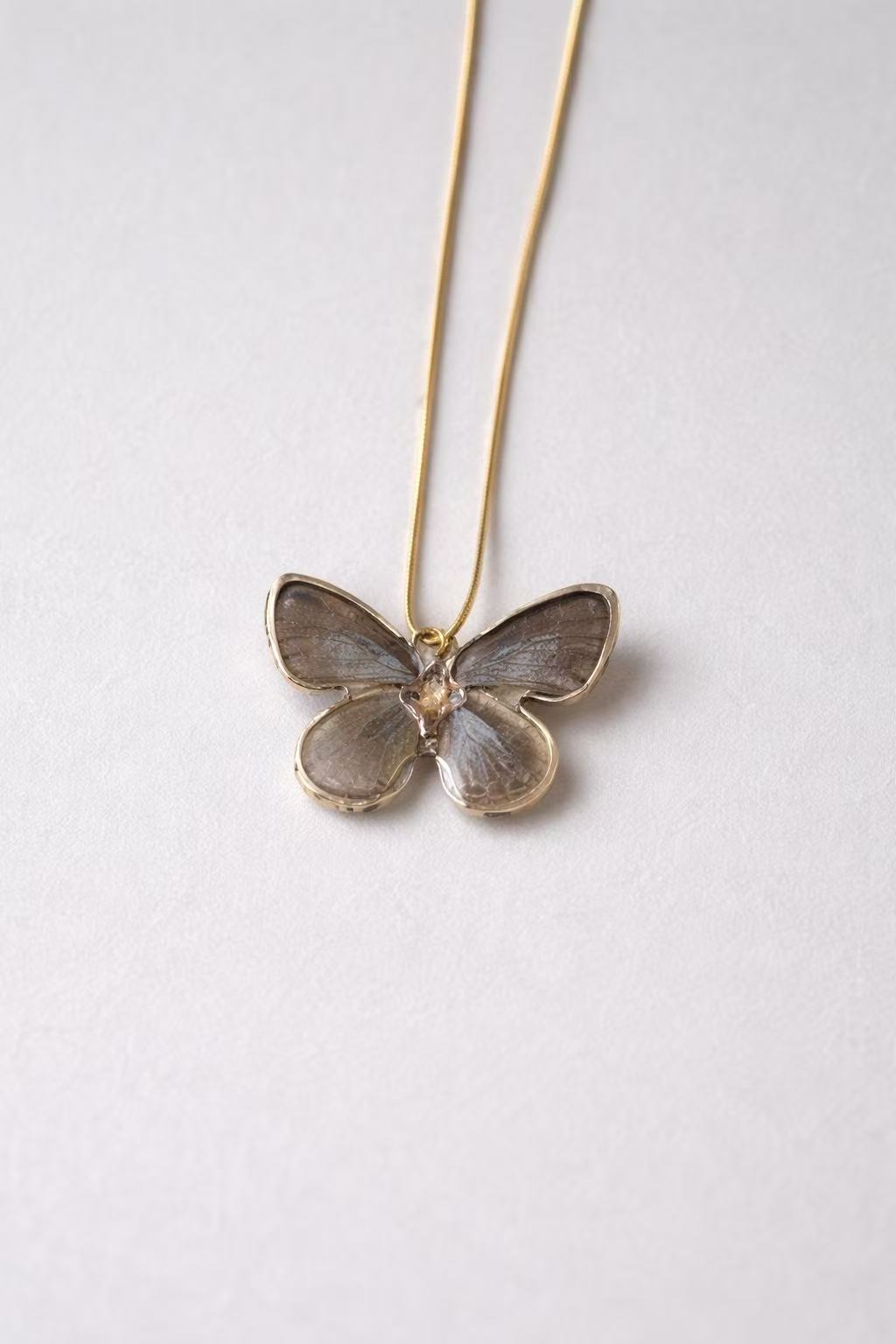 real butterfly necklace veil of ash dark handmade jewelry australia